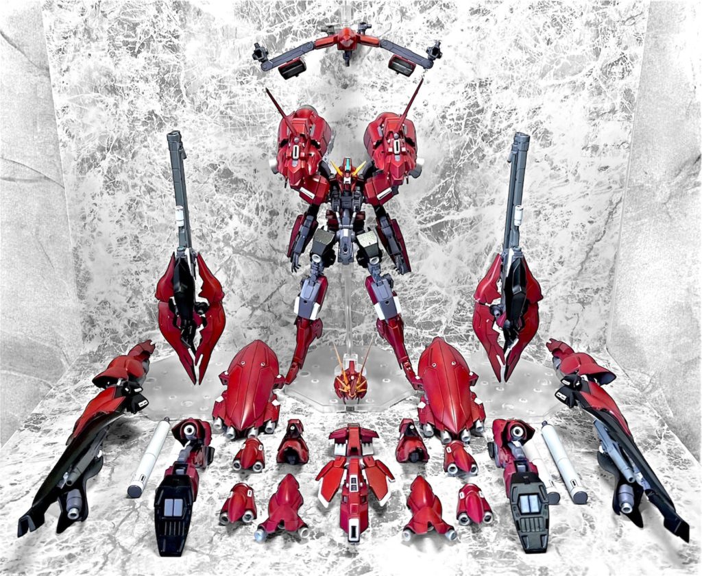 ARZ-125 Re-Hize (ver.GBN)素体はHG-IBO(鉄血のオルフェンズ)のガンダム・フレームをベースに作られている。変形機構を廃した代わりに、小型支援メカRe-Birdとの換装機構を搭載。肩部スラスターユニットは標準装備として固定され、増加装甲・スラスターユニット・各種兵装の脱着により数種類の機体バリエーションが存在する。一部兵装はRe-Birdに装備可能で、戦局に応じてリアルタイムに換装が可能。