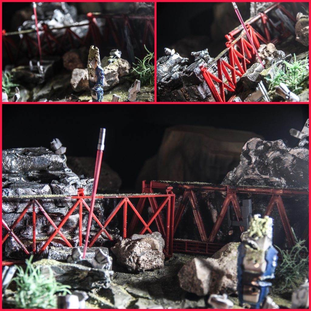 ジャンクパーツのガンプラ以外は、オール100均ジオラマです。ありがとう100均!!