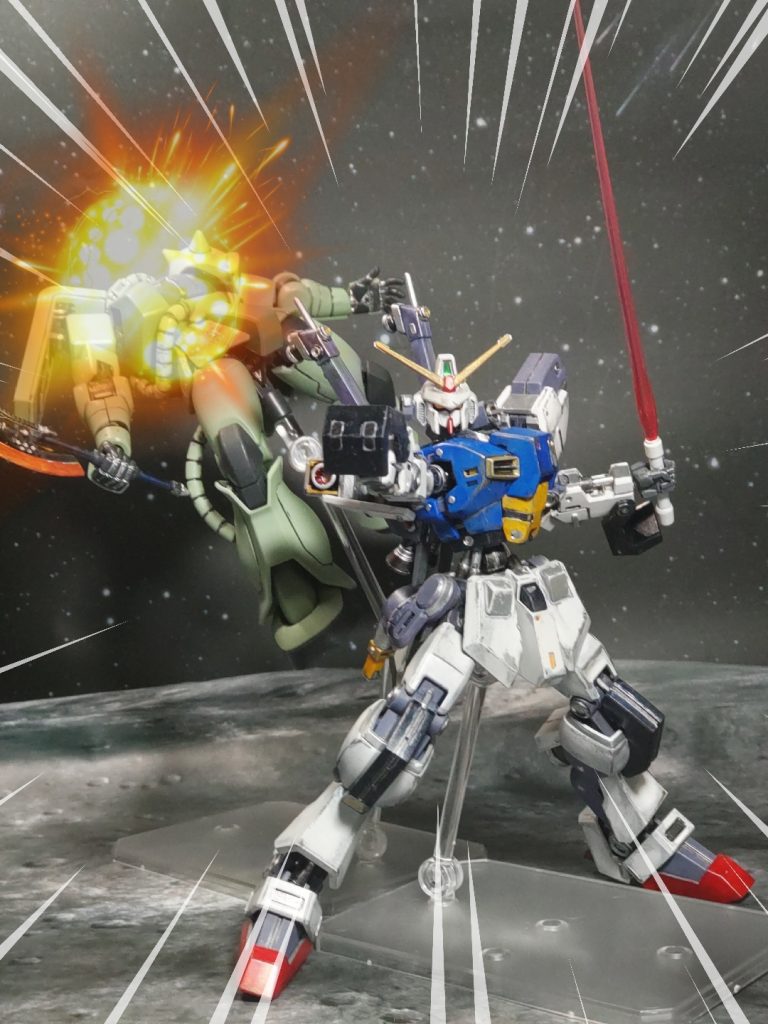 必殺❗️ガンダム流星拳‼️ザクを宇宙の彼方に吹っ飛ばせ‼️
