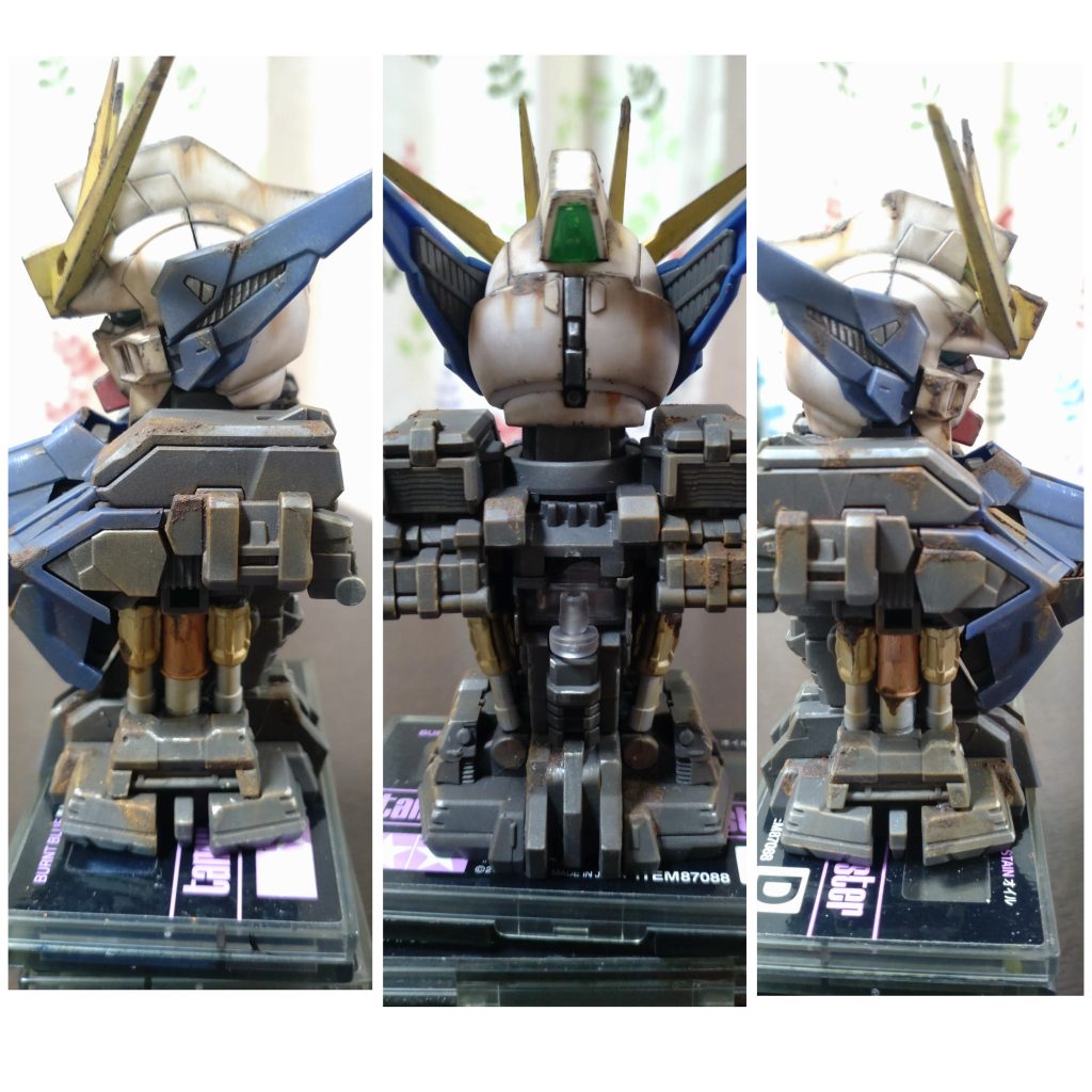 本体はスミ入れの後にいつもの汚し、そして「 さびてんねん」を使用しております。破壊されたのではなく、朽ち果てているのをイメージしているので、今回はダメージ加工はお休みです。まぁ・・・実際のこの連中は破壊されたり自爆したりしているのですが・・・