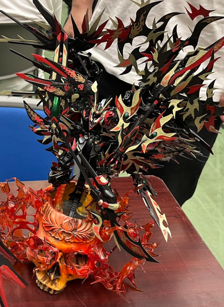 展示会にて。髑髏+炎エフェクト込みでの作品です。