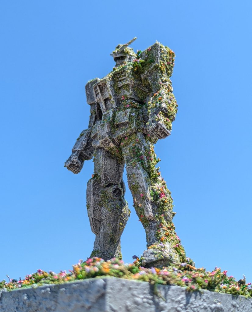 そして完成です〜🎉花も再現した事で、戦いが終わり平和な世界が続いているようなストーリー性も少しは表現出来たのかなと思ってます🤗EGなので実物は小さいのですが、外で撮影をした事で、あまり小さく感じない写真が撮れたと思うっ😎👍