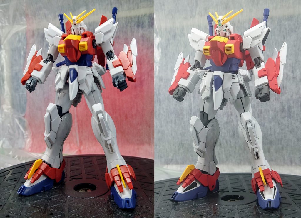 仮組(左)塗装後(右)