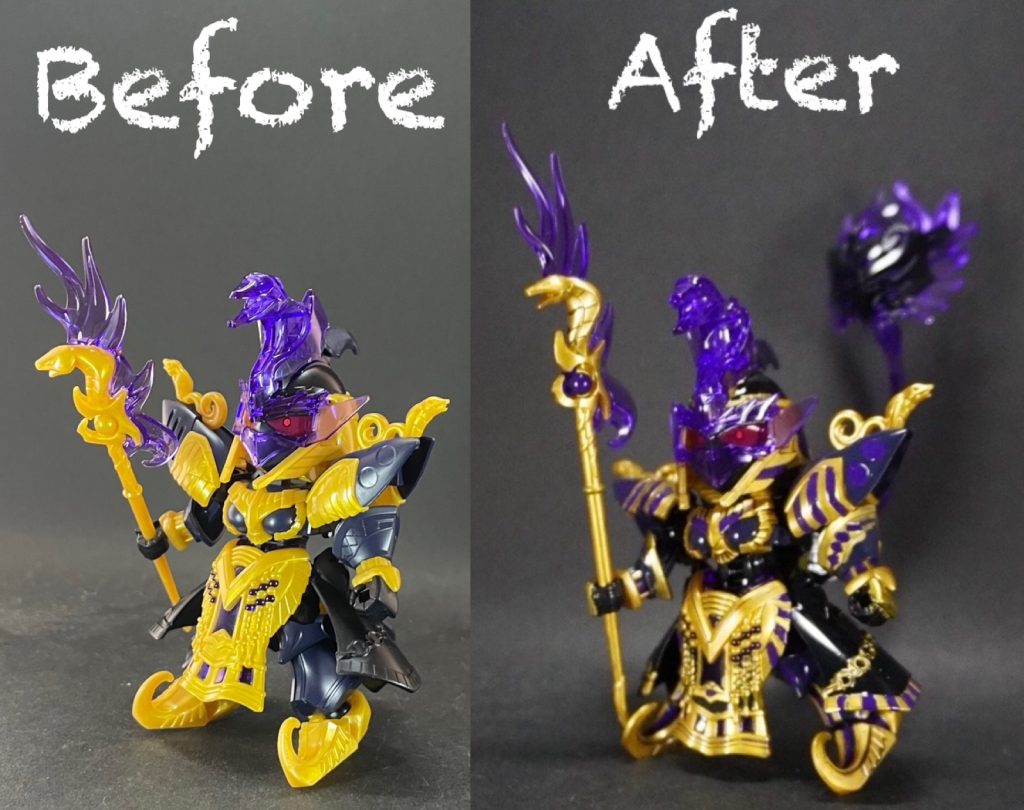 素組みとのビフォーアフター！塗り分けによって情報量は増えたかなと思います😄