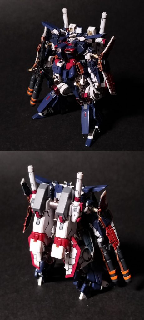 10.    FA-78-8c(試作三番機)は、サンダーボルト宙域という暗礁宙域に配備された。第一次ネオジオン抗争が終了した後も各地で小規模で散発的な戦闘や紛争が続いていた。その治安維持として反政府武装集団の温床になっているとされるサンダーボルト宙域を哨戒する任務を、三番機が担うことになった。一年戦争時、この地でムーア同胞団が使用したと記録のあるFA78-1のカラーリングに寄せてある。