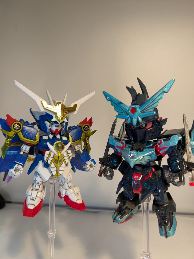 以前作った羽荒斗と並べると羽荒斗をもう少し武者っぽくしたい、今後の目標にがんばろ