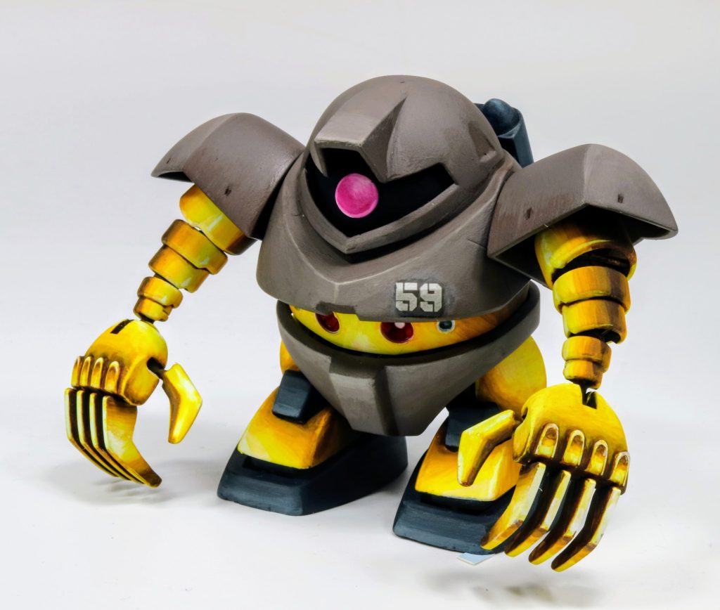 ゴッグさん腕などはメタリック風表現で塗りました。