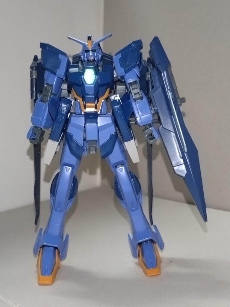 【概要】ZGMF/V-56NK インパルスナハトカイザーハローハッピーワールドのDJ担当の傍ら、花咲川女子学園高等部生徒会長を務める奥沢美咲が制作した、インパルスアルク改造のガンプラ「インパルスナハトイェーガー」は一時、2次改造により可変機構を失いつつもスーパードラグーン機動兵装ウイングを装備した「インパルスナハトパンツァー」となっていた。
