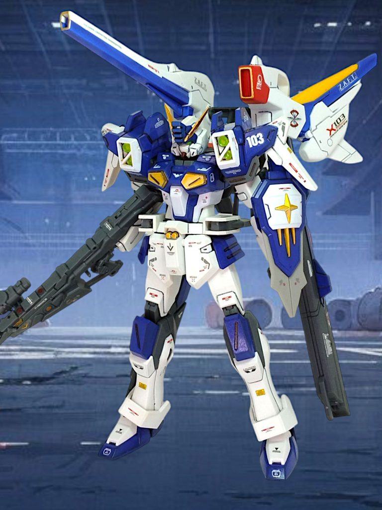 カラーリングは青&白を使い分かりやすいカッコ良さを目指しましたこんなヒロイックな機体に乗るディアッカも見てみたいですまったく想像できないですけど笑