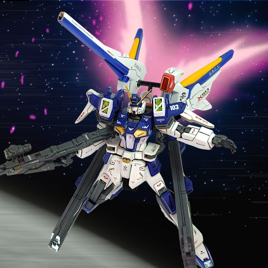 V2バスターパーツライトニングバスターのバックパックもそのまま生かしてるので、背中はボリューム満点になりました