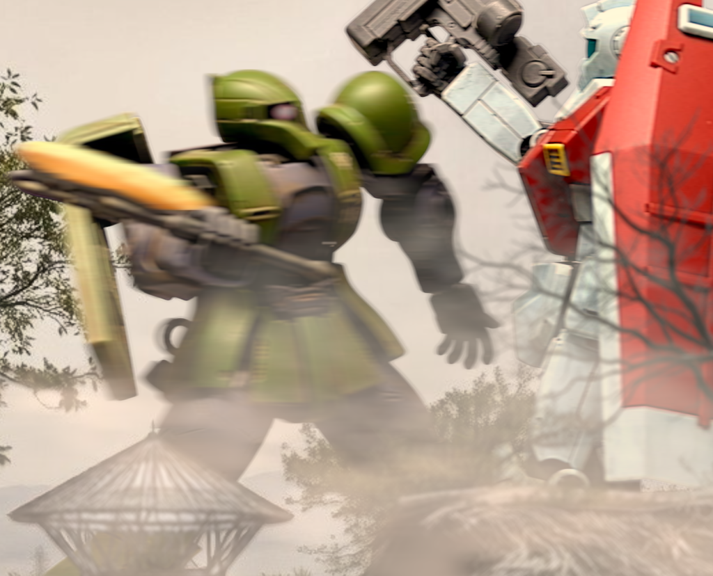 そしてヘリズは村長から自分たちが到着するまでの顛末を聞いていた。3機のジムが頭を失って倒れた瞬間に工場の方から猛スピードでザクが現れた。残り2機のジムは応戦しようとするも一機はライフルを投げつけられて避けた隙に振り下ろされたヒートホークで頭を叩き割られ、もう一機は数発応戦したが全く当たらず、その間にヒートホークが横腹を抉っていた。村長はこの時レデガーとルーイカットたちの間に絶対的な力の差がある事を悟った。そしてジムを失って狼狽えてる奴らの隙を勿論村人らは見逃さなかった。元々人数だけなら村人らの方が圧倒的に多く、更に3分ほどの間にジム全機を葬ったレデガーのザクが既にこっちに近づいていた。ヘリズらが到着したのは村人らの反攻が成功したまさにその時だった。村人らの証言、ザクとジムのガンカメラ記録と観念したルーイカットの部下の自白からルーイカットにはナイロビ特別軍事法廷で今までの罪状と合わせて裁かれ部下ともども極刑が下された。一方でレデガーは村をルーイカットらから救った事、そして戦犯容疑のルーイカット逮捕に貢献した事からミラーらが特別処置として釈放しサイド3へと帰還した。最後まで自分が村でした事以外何も語らなかった彼女だったが、ミラーから[村人たちが貴女を救世主と呼んでいる]と聞いた時だけ苦笑するような笑みを浮かべたという。