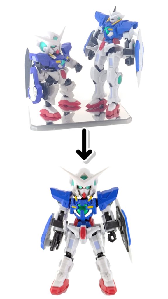 頭と膝下はモビリティジョイント、それ以外はカプセルアクションを使っています。頭と胴体は市販のボールジョイントで接続、太ももと膝下はプラ板でフレームを自作して接続しています。