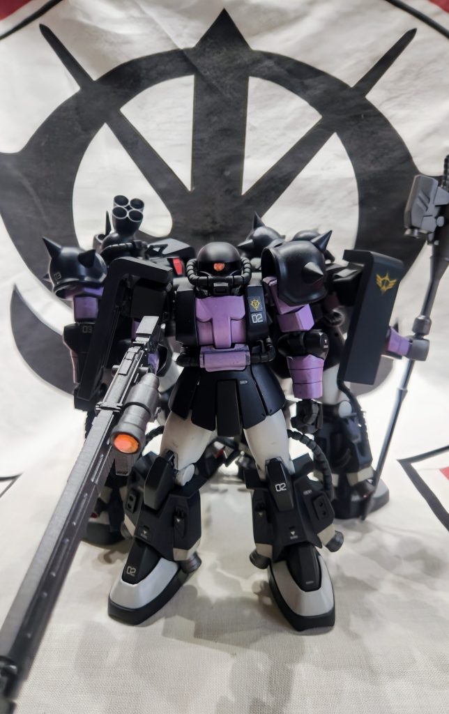 マッシュ中尉機少し冷静な印象のマッシュも劇中ランバ・ラルとのMW模擬戦の時に熱くなってるのが見られて、こんな一面があっても良いなぁと思いました。射撃の腕も良くそれぞれ役割が出ていましたね。あとオルテガの制止役でした。