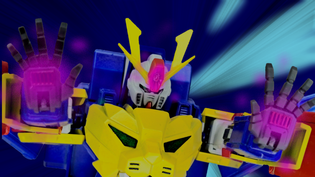 ハイメガ・ナックル掌部に内蔵されているハイメガキャノン。ライオ・ガンビーム胸のライオンの目から放たれるビーム。ハイメガキャノン 原型機から引き続き装備されている頭部ビーム砲。