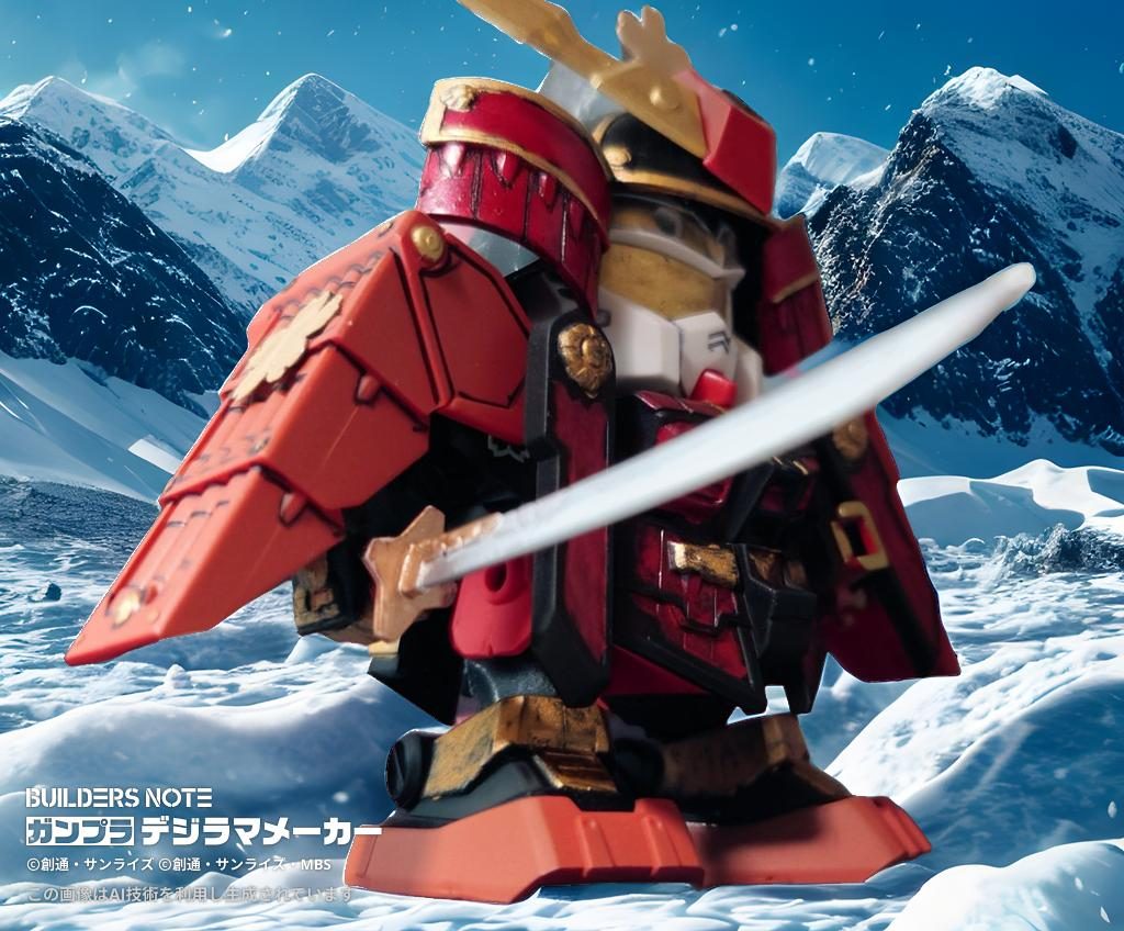 ガンプラデジラマメーカーで、雪山合成 これじゃ佐々成政のささら越えだよ…