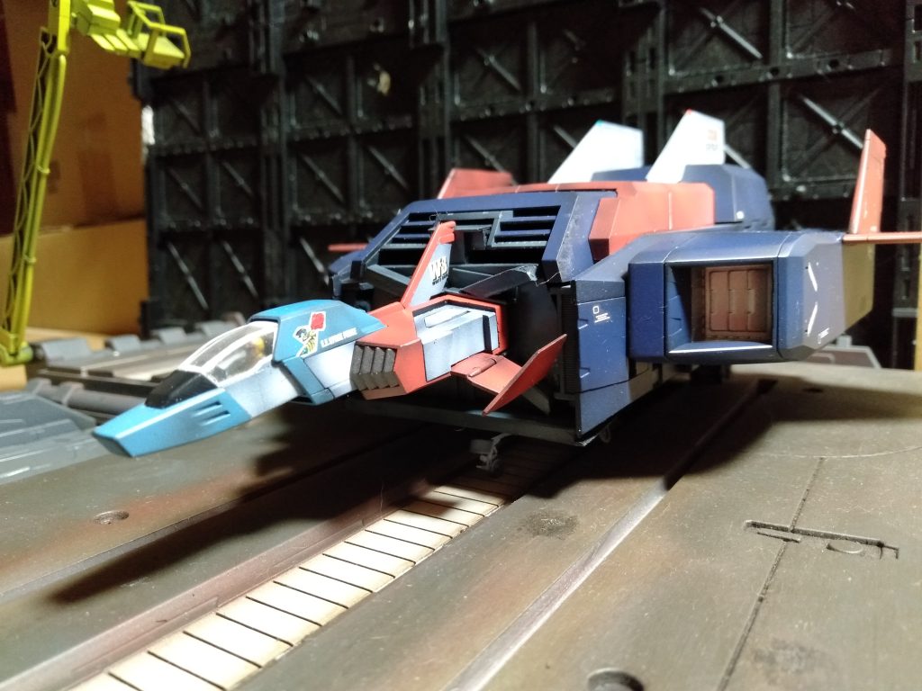 オリジナルのパーツを使ってるので、”アニメ”本編の様な感じでGスカイ・イージィを再現できました。勿論コアファイターは”セイラ・マス”で専用機にしてます。