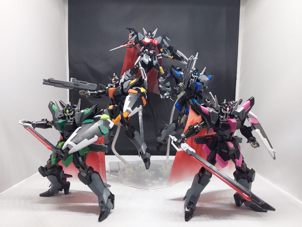 揃えるまでかなり時間かかりました(^_^;)ルドラ緑を塗装で変えればいいんですがそもそも売ってない状況が続いて( ̄▽ ̄;)