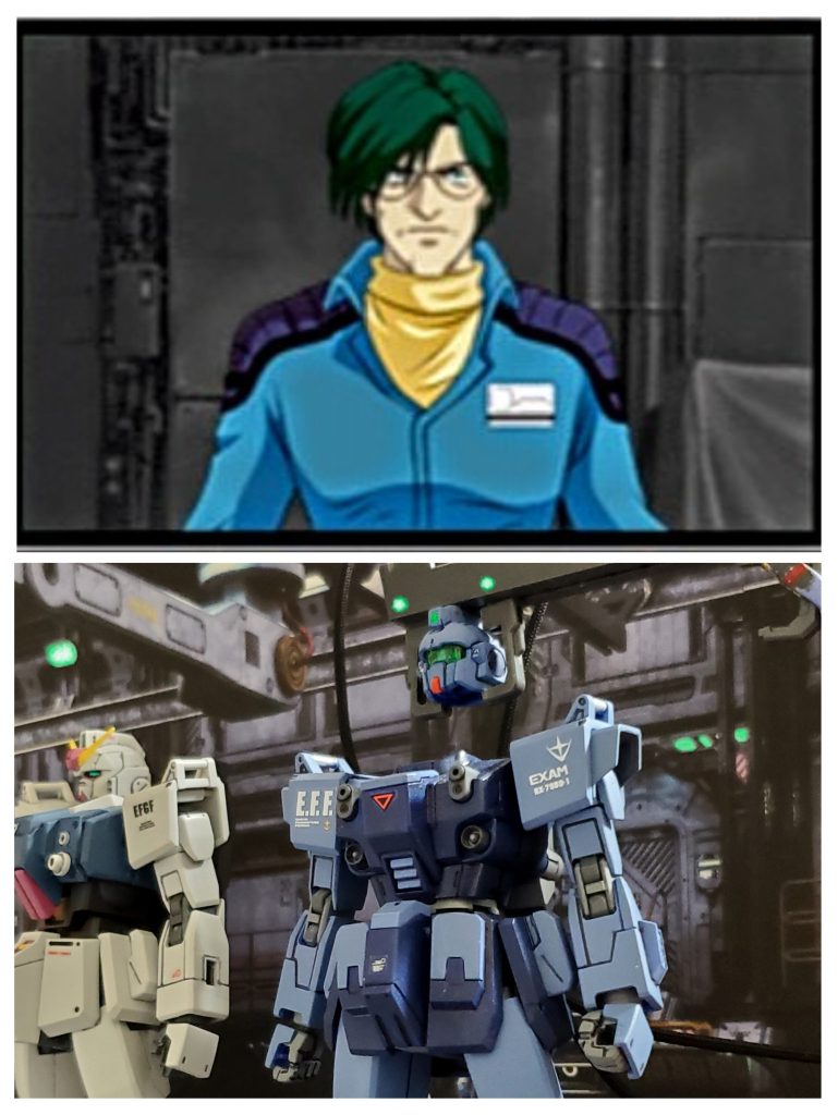 その日、開発上層部に１つの開発計画経過報告書が提出された✉️✨それは『EXAMシステム』という狂気の戦闘オペレーションシステムに関するものであり、後の世まで受け継がれていく悪魔のシステムとも言うべきものの始まりであった…🌠😎『技術開発部所属アルフ・カムラよりBD開発計画に関する経過報告をいたします❗クルスト・モーゼス博士により連邦軍に持ち込まれた「EXAMシステム」は通常のパイロットでも噂に聞くニュータイプ並みの戦闘力を発揮出来るという優れた戦闘OSでありました🎵開発部は試験的に陸戦型ジムに搭載しましたが、このスペックではシステム負荷が大きく稼働障害を起こすため急遽機体性能の高い陸戦型ガンダムへEXAMの搭載されたヘッドを移植‼️これによりOSに対応しうる連邦軍EXAM搭載型MSブルーディスティニー1号機が完成しました😊✨』