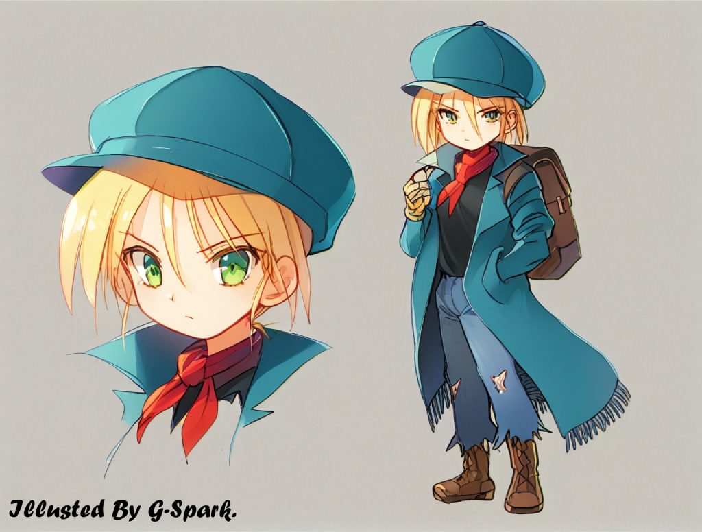 ワッケインの娘、カレンは元々「バトルビーダマン」のキャラでしたが「男装して行方不明の弟を探す姉」という設定が上手い事シャアとセイラの関係性に似ていたので、スターシステムとして「あぶ刑事ガンダム」に登場させました。(イラストは自分でAI生成したものです。)(ここまで追加部分)