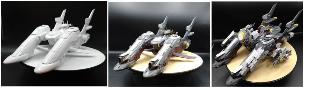 Before-After 写真追加です！素組→完成→フル装備バージョン