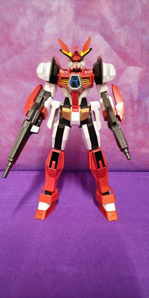 ガンダムAGE-Rドッズライフルとドッズガンの二丁拳銃スタイルで弾幕を張る。