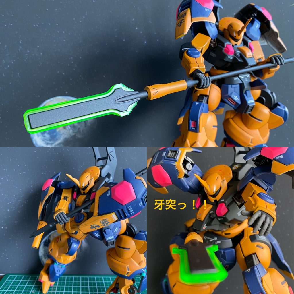 グエルJr.専用機でまだまだ子供なので武器はビームライフル、ビームバルカン、ビームトーチはなく出力の弱いビームパルチザンのみとしました。シールドのスパイクもなくしてます。ジュニアは日本のアニメ、漫画が好き?