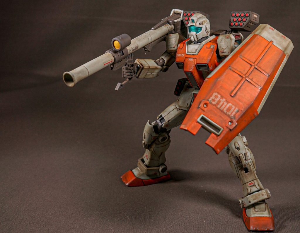 RGM-79 ジム(ショルダーキャノン装備/ミサイルポッド装備)モロッコ戦線仕様風–7枚目/制作者:しるばにあ