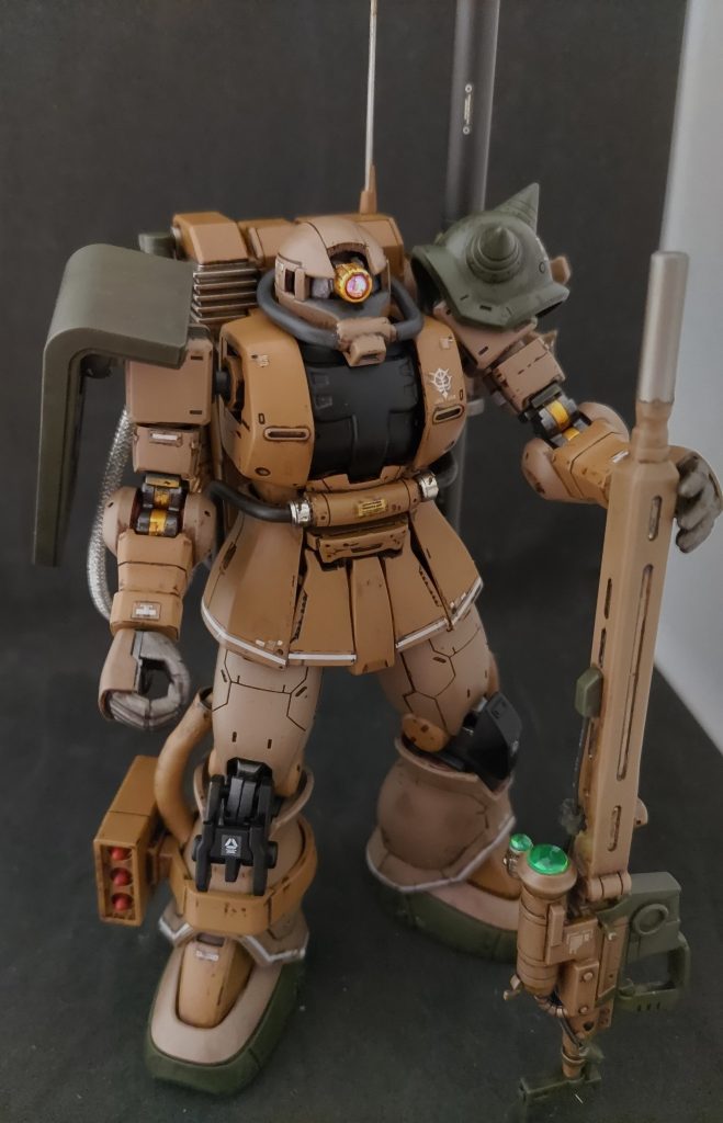 エアブラシで塗装後グランドブラウンで初ウォッシングエナメル割れも発生したりでハプニングもあり(泣)