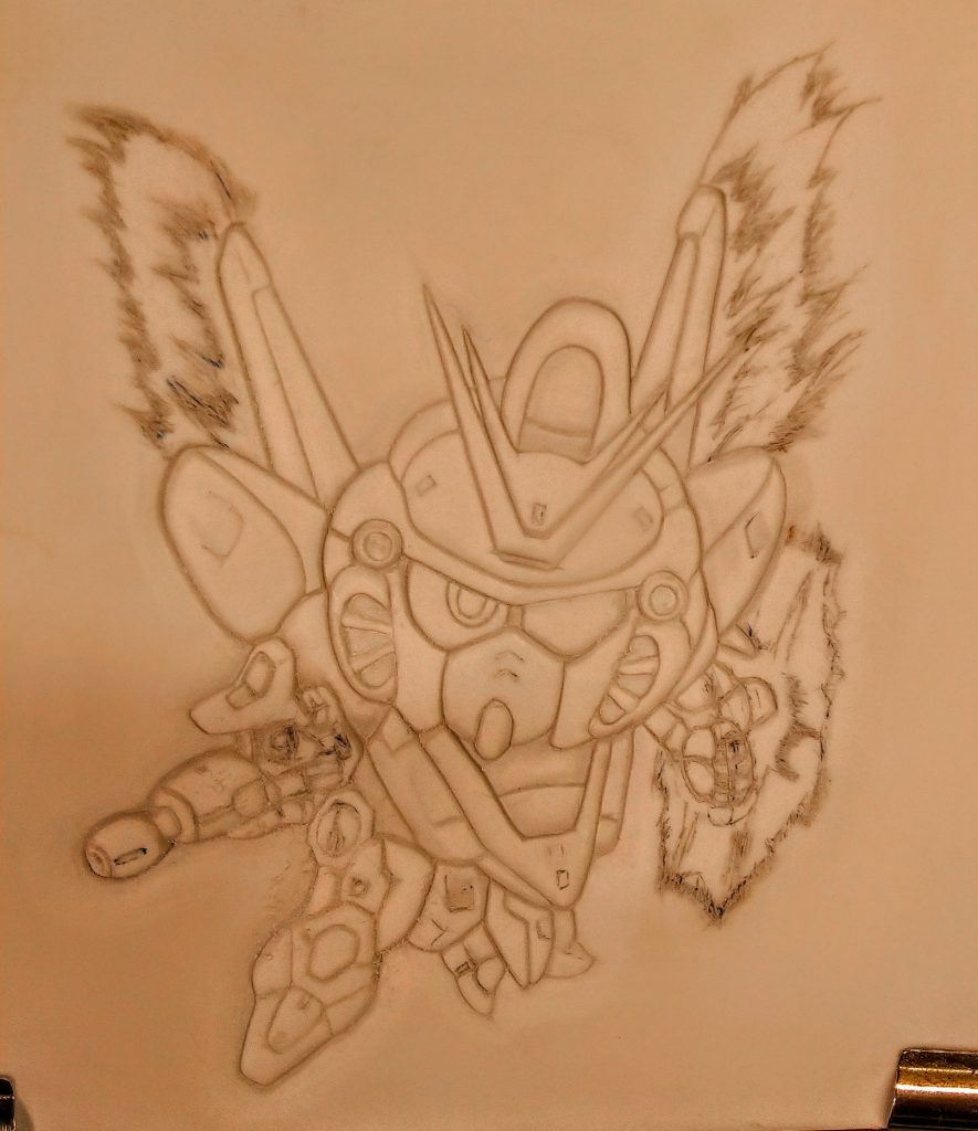 厚み約２ミリのプラバンに スジ彫りを１週間