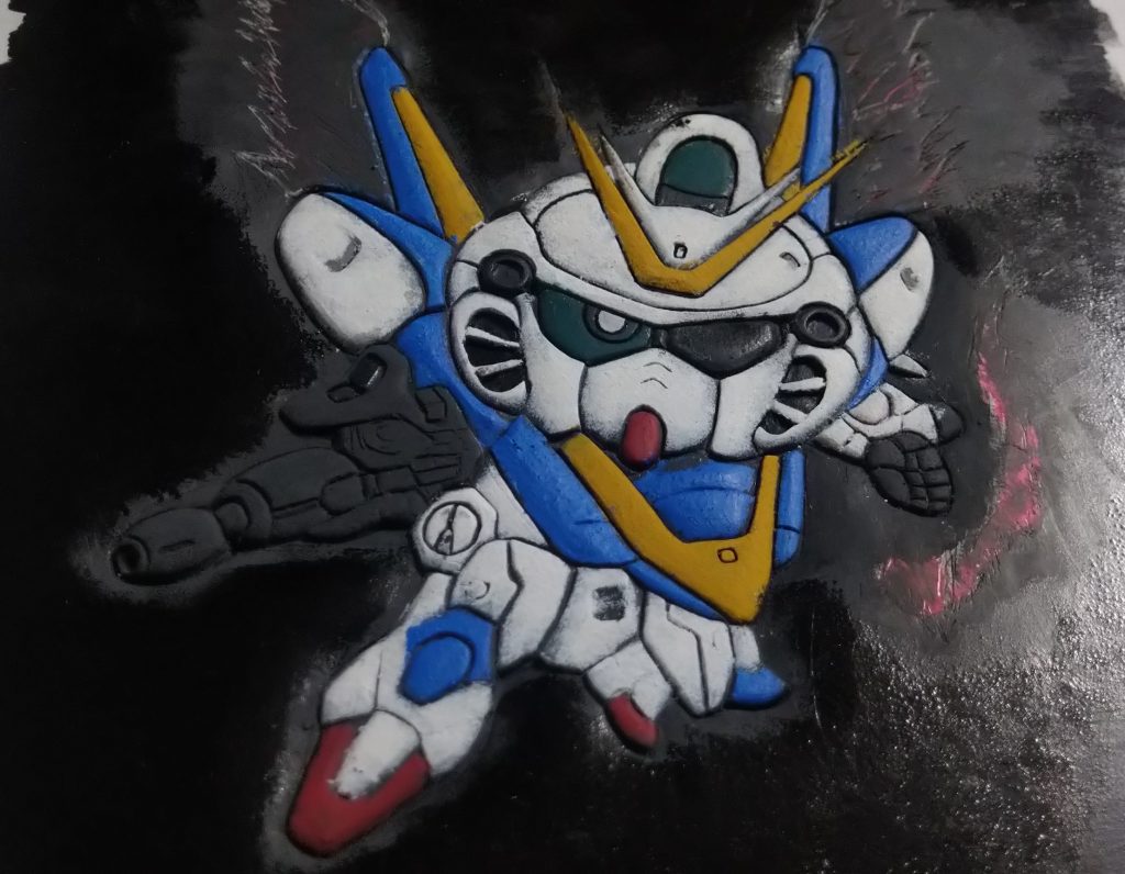 アクリジョン　配色　 に　変更　　化粧スポンジ とんとんとんとん　 👍👍👍👍