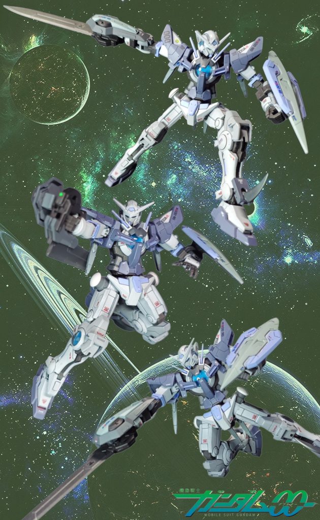 ベースのエクシアは、いつもの適当ディテールアップとオリジナルカラー。可動の良いキットでございました。左脛の爪は、ズゴックから頂きました。デーカルを貼っているときに、足首ガードが妖怪パーツ隠しの被害にあい、急造しましたたku-kaoklkkttttttttttt