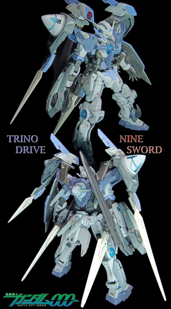 Ike主任:新型GNドライブはマスター1基とスレーブ2基のトリプルドライブだ~!同調すれば、20倍の粒子出力を得れるはず!リアにオーライザーのバーニアも追加して爆速間違いなし!*ガンダムトリプルオーにタイトルチェンジですw
