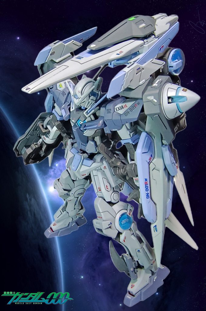 マニピュレーターは、ダブルオーの膝関節を使っています。ついでにGNコンデンサも装着。大型2個で大出力に対応。