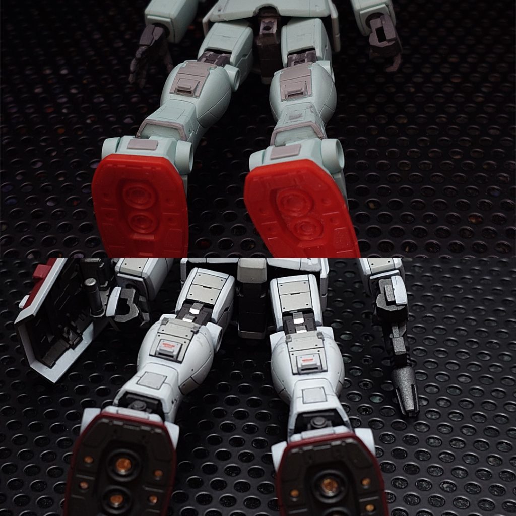 苦労した割にいまいち目立たない箇所...ふくらはぎのなんちゃってバーニアと裾をチョイ足しw  