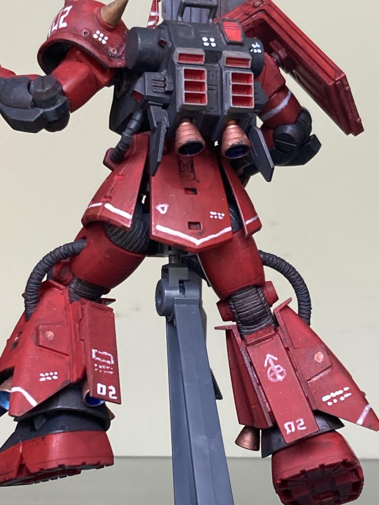 バックショットです。バックパックはhgucシンマツナガのものです.なので、R1Aのままですね💦