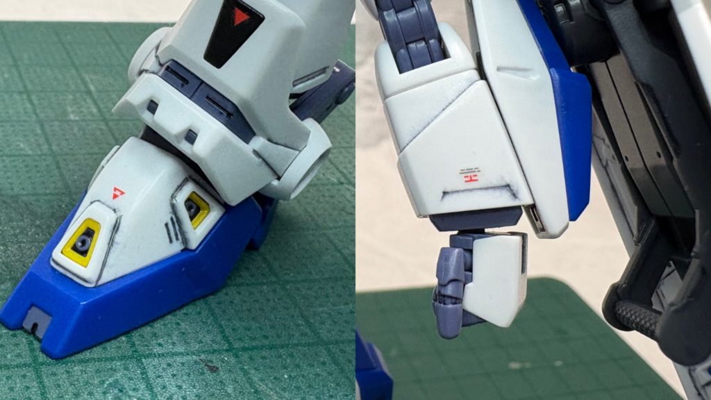 ガンダムマーカーはラッカー系トップコートだと滲んでしまいますね。