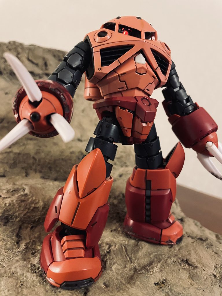 RGシャア専用ズゴックです。個人的にシャア専用モビルスーツの中で一番のお気に入りです。