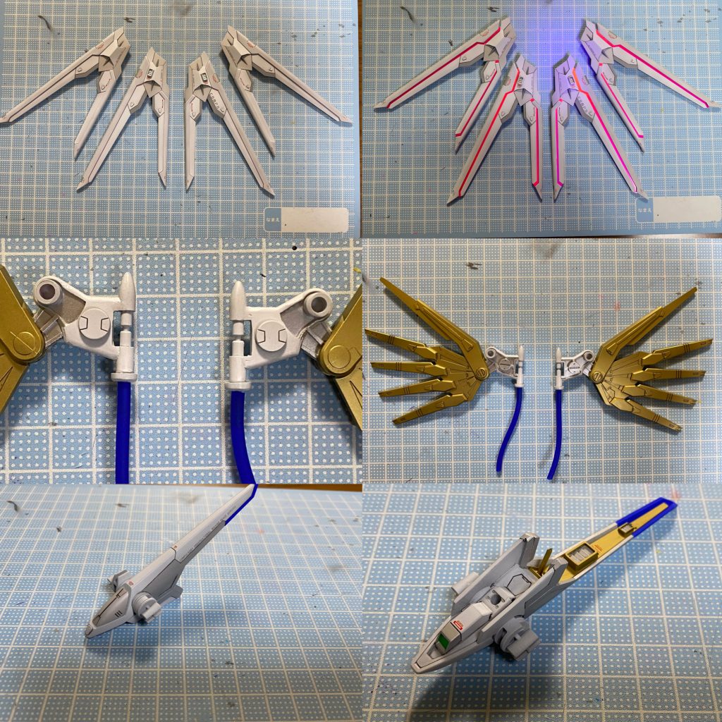 プラウドディフェンダー製作も塗り分けが結構発生し、思った以上に気を使いました。パテ埋めの上にパーツ貼ったり、ゴム管と真鍮線でパイプを付けたりとMSではない箇所もいろいろと細かく手を加えてみました。自分なりのプラウドディフェンダーが出来たと満足しています！