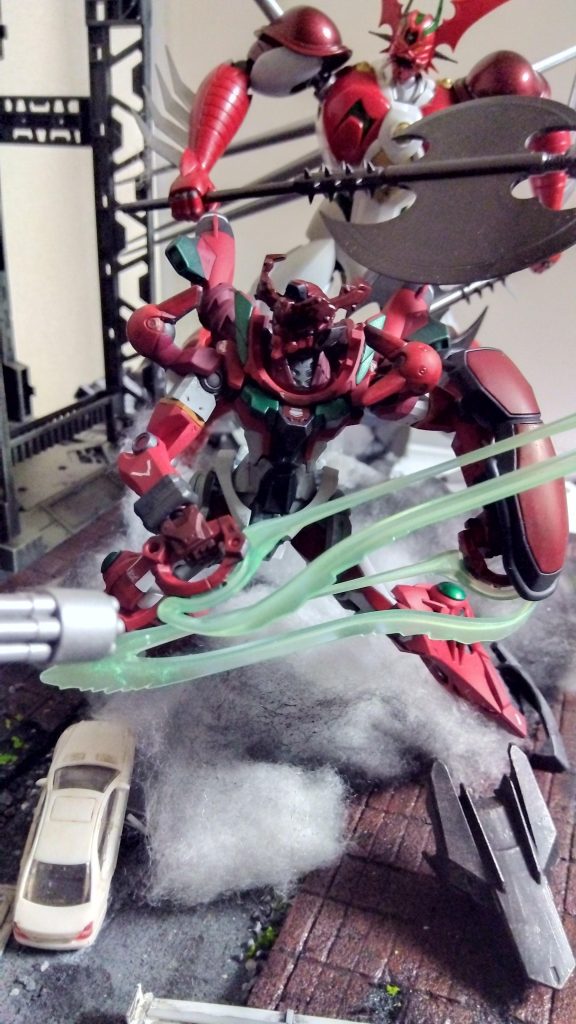 しかし、MSとしては現役世代としてはゲッター炉心を搭載したことで最高峰の性能である。まさに鬼神の如く……これでも性能は物足りないというのはどういうことか……と、マチュ、含めて早乙女研究所スタッフを唖然とさせている。流石はゲッターの申し子とでもいうべきか……