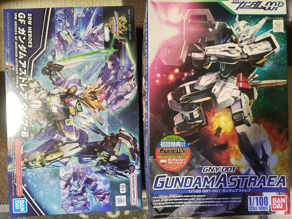 無印1/100(2008.4発売)の胴体＆肩とSD GFアストレア(2025.3発売)の頭をのせただけ