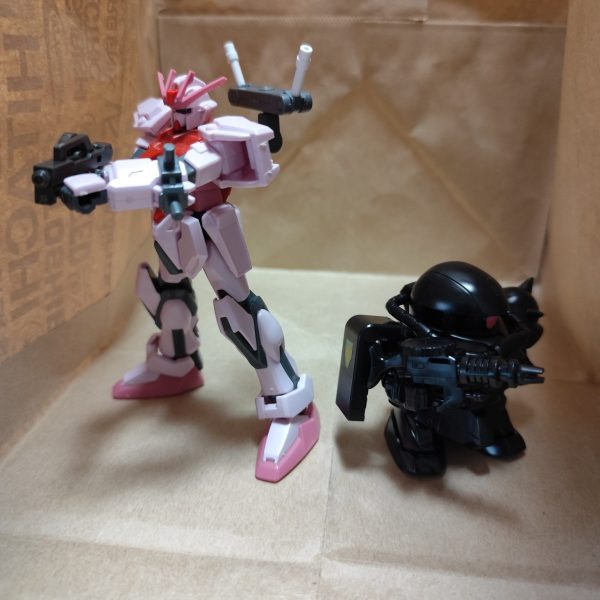 赤いガンダムとエコプラザク