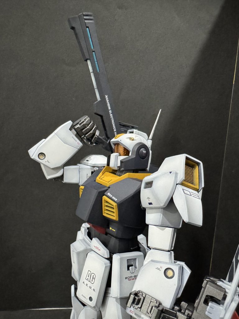 劇中ではアポリー中尉を弔う場面もあったような気がしたのでアポリーのリックディアスからクレイバズーカを拝借し、担いで弔い弾発射という事でネモ ボティ中尉搭乗機でした。ご観覧ありがとうございました。