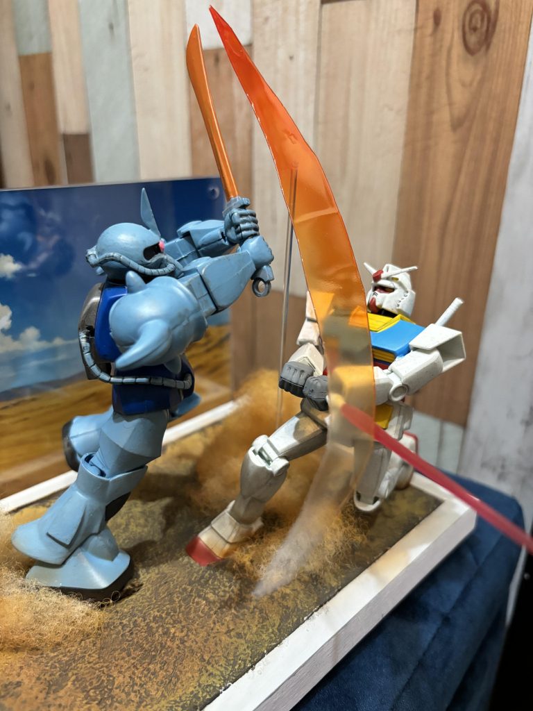 ジオラマには100均の材料を使わせてもらいました、本当ありがたいです。