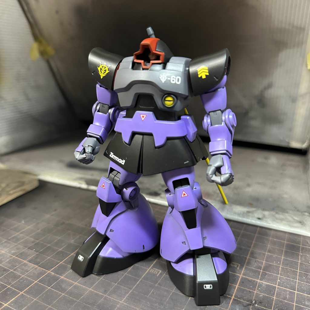 塗装レシピ下地と黒　サーフェーサーEVOブラック（ガイア）フレーム　メカサフヘヴィ（ガイア）武装　メカサフスーパーヘヴィ紫部分　MSパープル（クレオス）+パープル（ガイア）少々トップコート　スーパスムースクリア（クレオス）