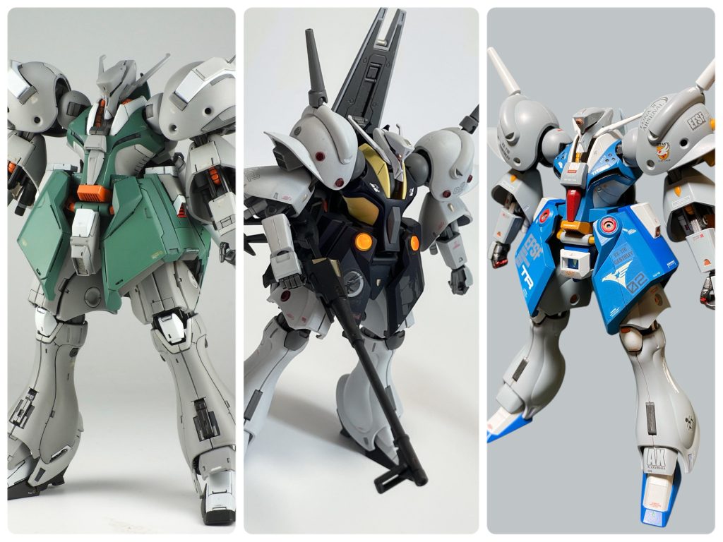 制作にあたり、自分の中で決まったイメージが無いときはGUNSTAやXで作例探しをするんですが、今回は画像左から、かずねさん(@prpr0201)と、Senさん、の作例を参考にさせて頂き、イメージを固めていきました。お二人とも自分は足元にも及ばない素晴らしい出来映えですが、少しは近づけているでしょうか?