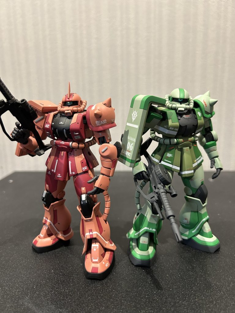 塗り直しを考えたけど以前に作ったシャアザクと良い感じだったのでそのまま採用