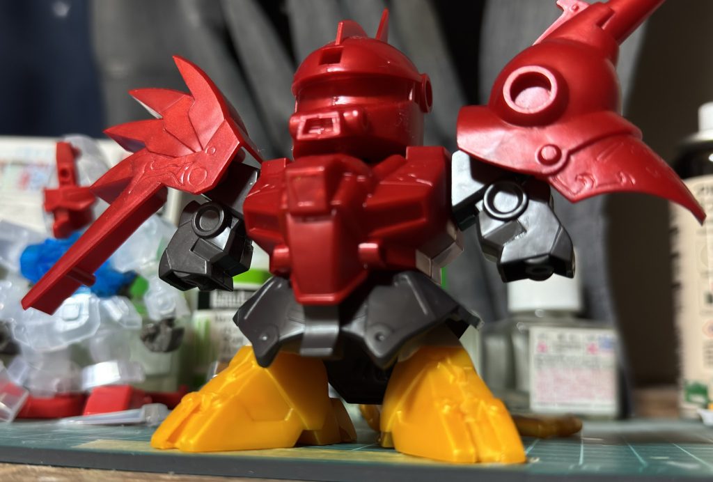 足の付け根位置もいい具合に開ける位置に移動しています。マッシブで派手な武者ザクでございます💪( ◜ᴗ◝)✨️