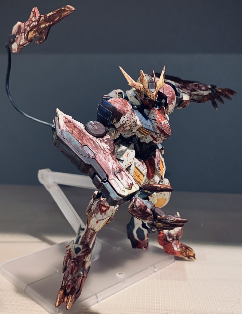 返り血ならぬ返りオイルには艦底色ココアブラウンを使用。歯ブラシでガシガシと擦りました。