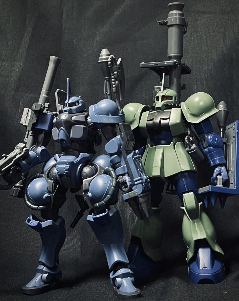 1/144ザク1に同梱されている兵装は、GQザクにもあるものと仮定し、携行できるように変更