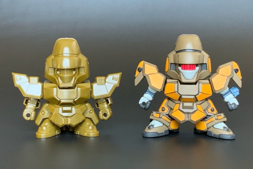 スタイルは足をボリュームアップ。アンクルアーマーの追加と足幅を広げてます。腕はいかり肩にして、肩アーマーを一般機デザインへ改造。